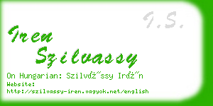 iren szilvassy business card